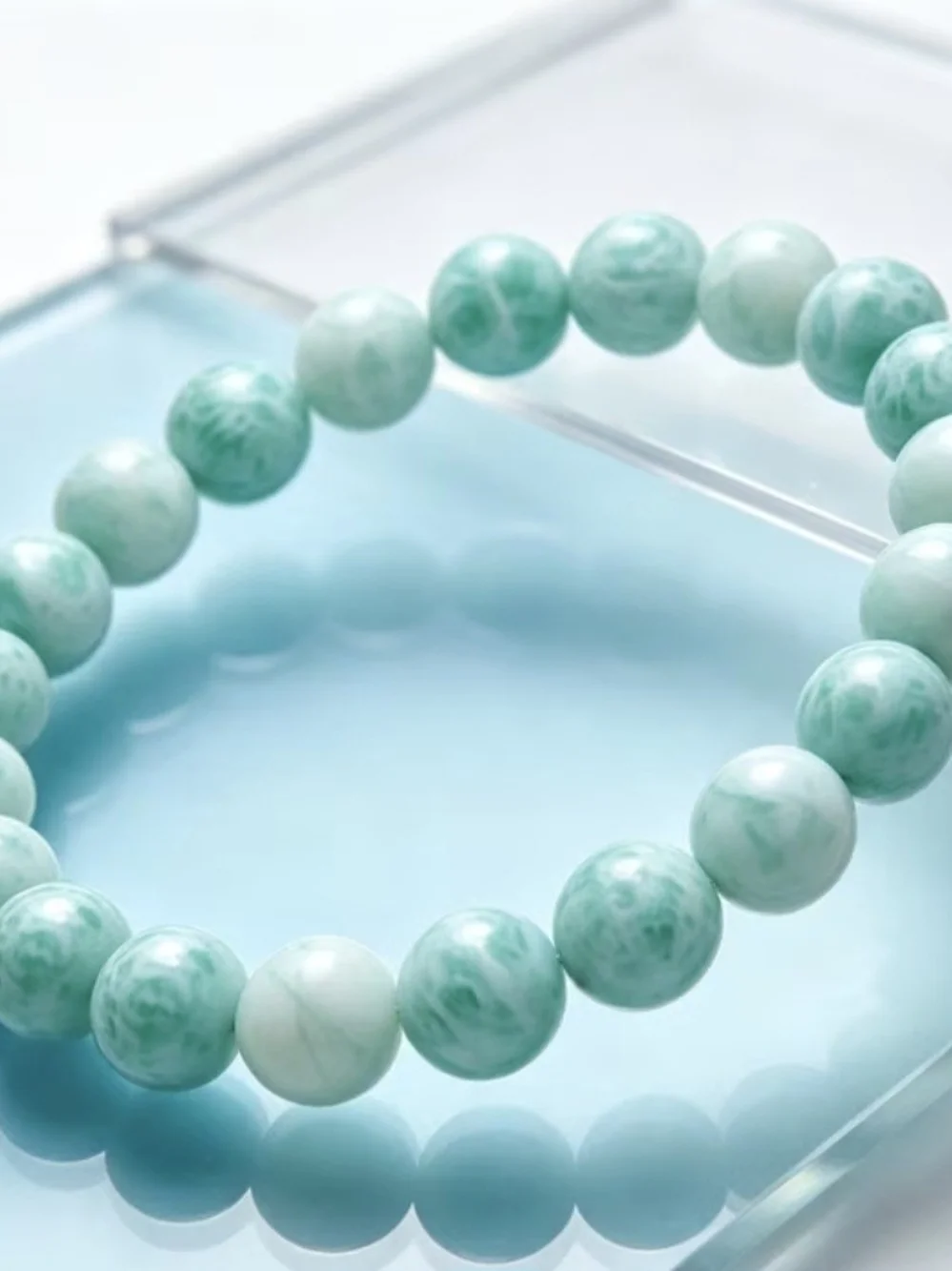 🩵🩵NEW🩵🩵 PRETTY!! 8MM LARIMAR Beaded Stretch Bracelet